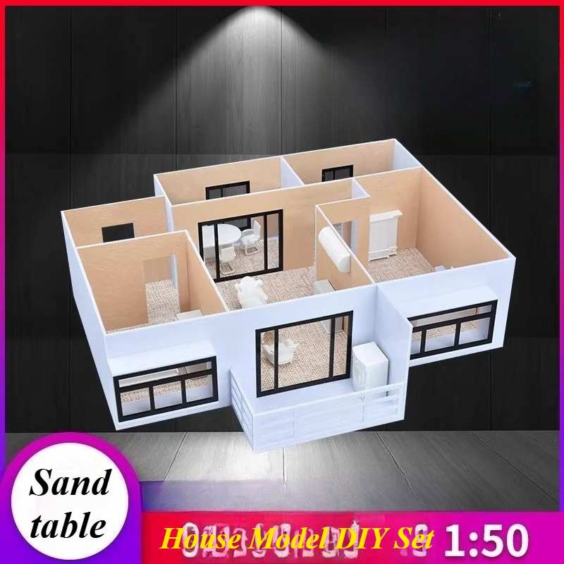 Interior Design Co - ชุดแบบจำลองตกแต่งภายในไดโอรามาโต๊ะทรายขนาด 1:50 ชุดอุปกรณ์ DIY ทำมือ แพ็คเกจวัสดุประกอบ