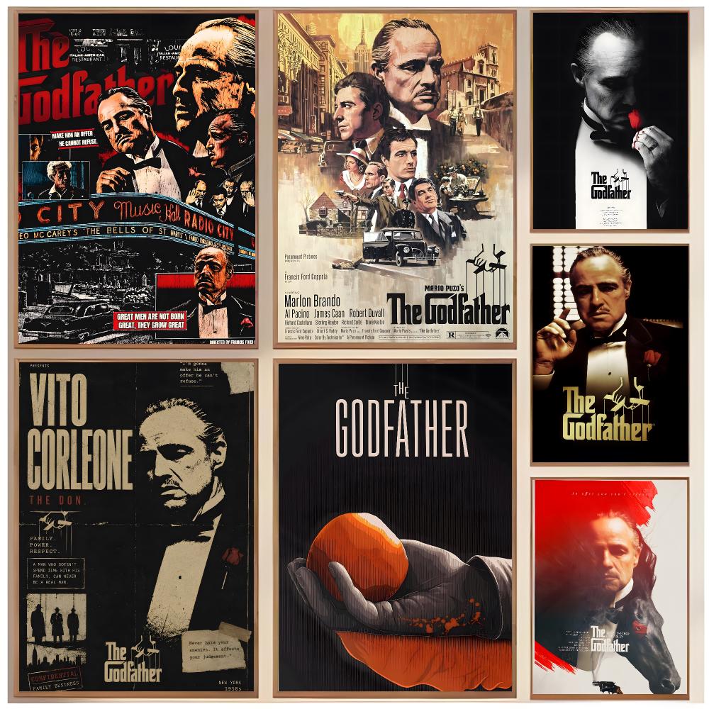 Interior Design With Wallpaper - โปสเตอร์แก๊งสเตอร์คลาสสิก T-The Godfather สำหรับตกแต่งภายในบ้านสไตล์คลาสสิกและคอลเลกชันงานศิลปะติดผนังสมัยใหม่