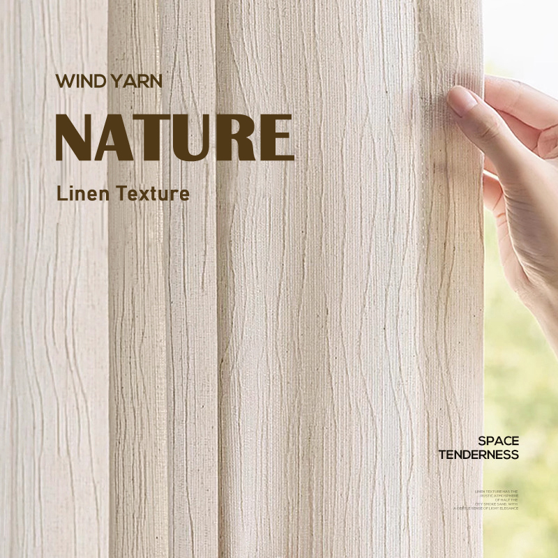 Linen Curtain Eyelet - ขนาดที่กําหนดเองผ้าลินิน Jacquard Semi-Blackout ผ้าม่านสําหรับห้องนั่งเล่นห้องครัวห้องนอนธรรมชาติสีทึบหน้าต่าง SHEER ผ้าม่าน