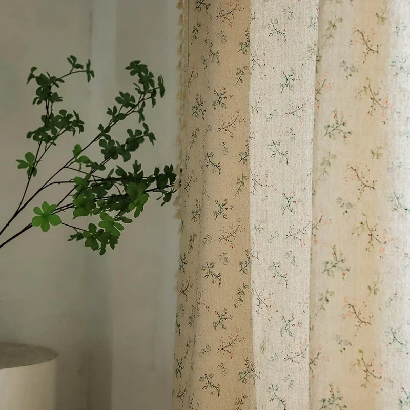 ผ้าม่านลายดอกไม้ในบ้านไร่แบบกึ - Linen Curtain Eyelet บทวิจารณ์และราคา