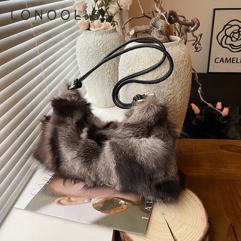 กระเป๋าสะพายไหล่ขนสุนัขจิ้งจอก - Interior Design Warm บทวิจารณ์และราคา