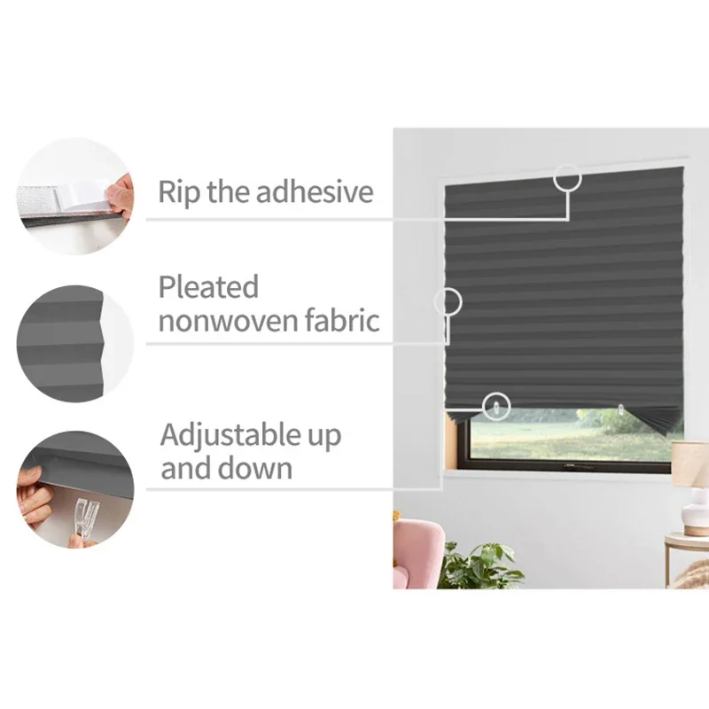 5 ขนาด Self-กาวจีบผ้าม่านห้องน - Linen Roller Blind บทวิจารณ์และราคา
