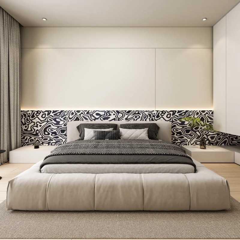 แผ่นวีเนียร์ไม้ลายกราฟิกสีดำขา - Interior Design Graphic Design บทวิจารณ์และราคา
