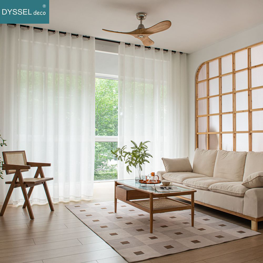ผ้าม่านโปร่งแสงสีขาวสไตล์ยุโรป - Linen Curtain Eyelet บทวิจารณ์และราคา