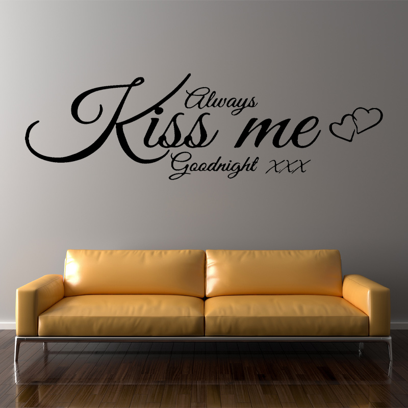 Wall Decal Quote Always Kiss M - Interior Design With Wallpaper บทวิจารณ์และราคา