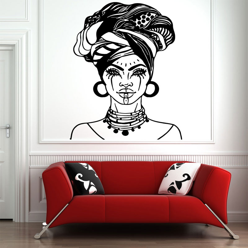 สติ๊กเกอร์ติดผนังลายผู้หญิงแอฟ - Interior Design With Wallpaper บทวิจารณ์และราคา