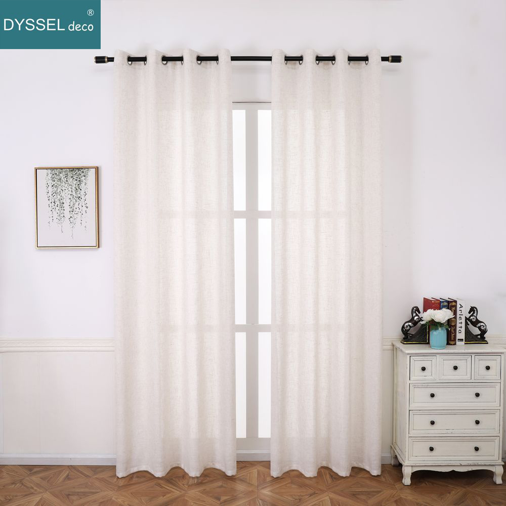 Solid Home ตกแต่ง Anti-UV ผ้าล - Linen Curtain Eyelet บทวิจารณ์และราคา
