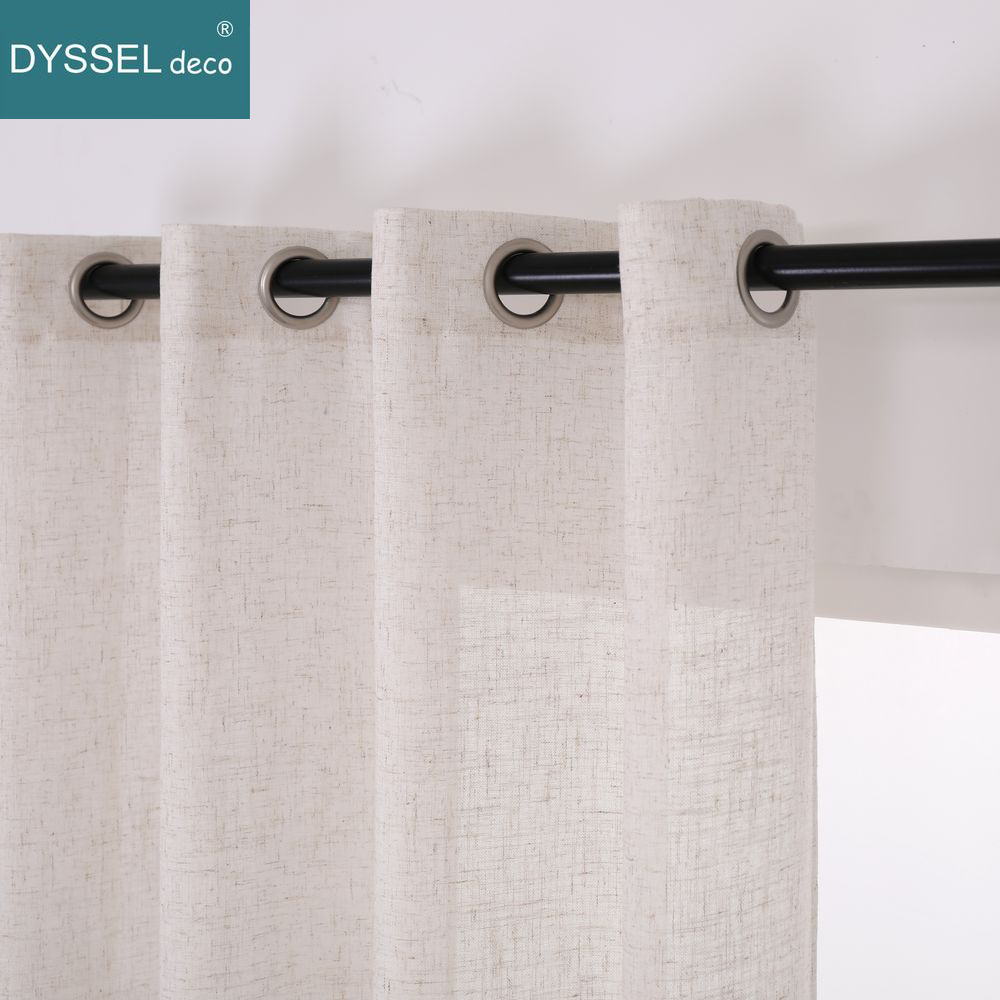 Solid Home ตกแต่ง Anti-UV ผ้าล - Linen Curtain Eyelet บทวิจารณ์และราคา