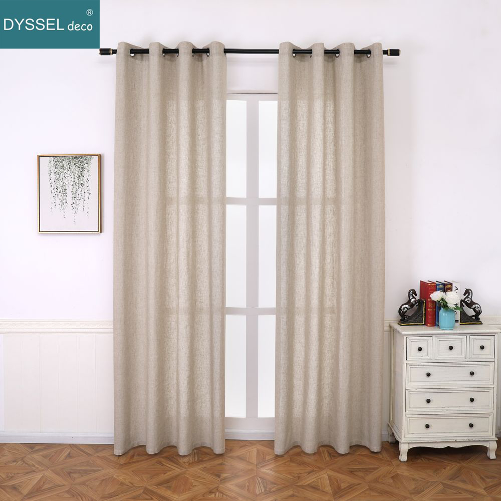 Solid Home ตกแต่ง Anti-UV ผ้าล - Linen Curtain Eyelet บทวิจารณ์และราคา