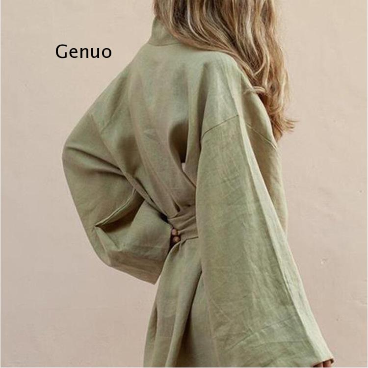 Lace Up ผู้หญิง V คอ Kimono Ca - Linen Roller Blind บทวิจารณ์และราคา