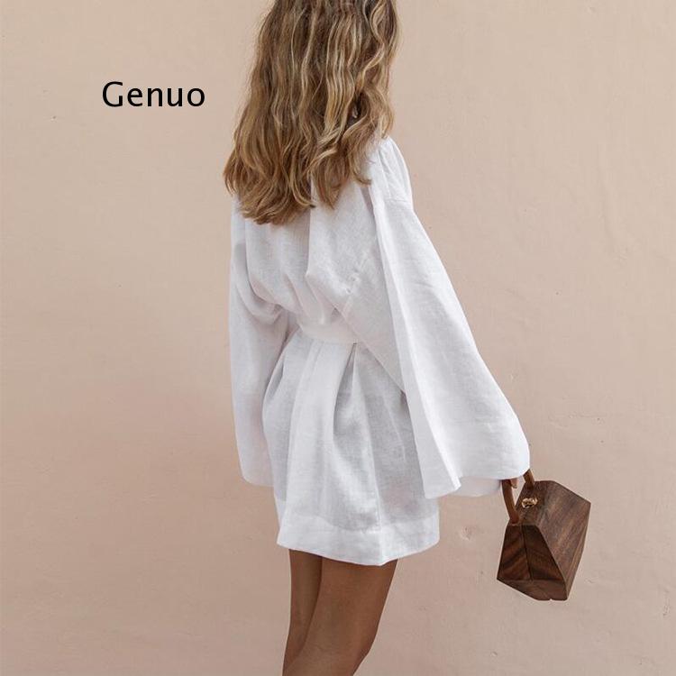 Lace Up ผู้หญิง V คอ Kimono Ca - Linen Roller Blind บทวิจารณ์และราคา