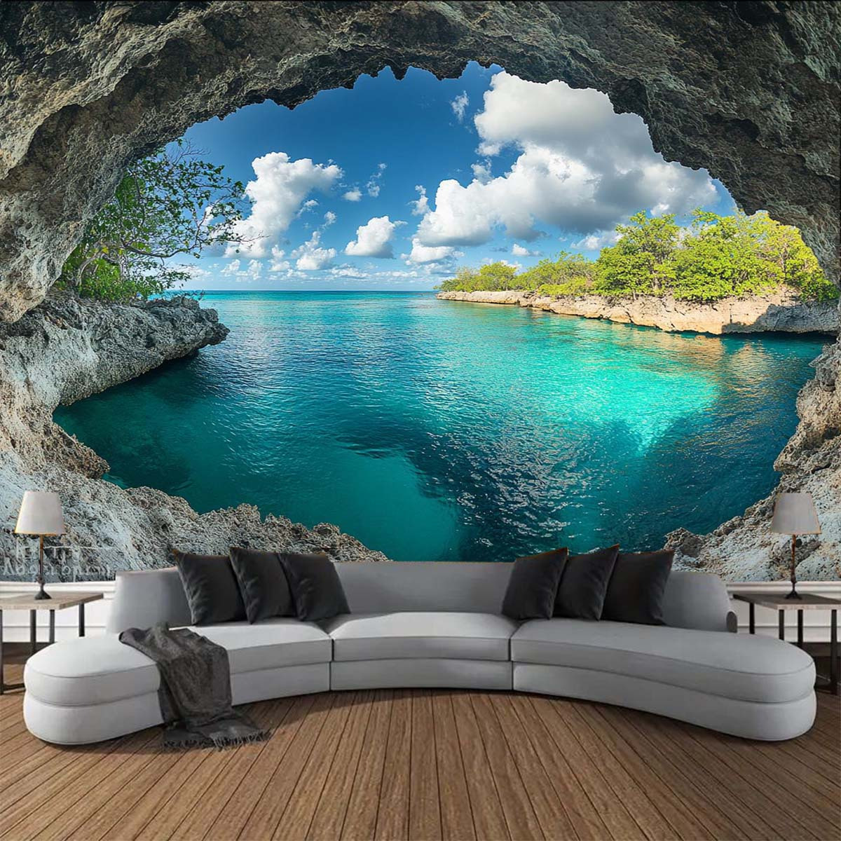1pc Beach Blue Sky Tapestry -  - Interior Design Years Of School บทวิจารณ์และราคา