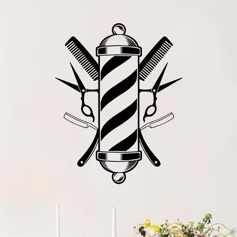 สติกเกอร์ติดผนังร้านตัดผม ไวนิ - Interior Design With Wallpaper บทวิจารณ์และราคา